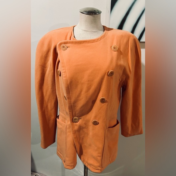 Escada Jackets & Blazers - Escada VINTAGE Double-Breasted Orange‎ Jacket MEDIUM